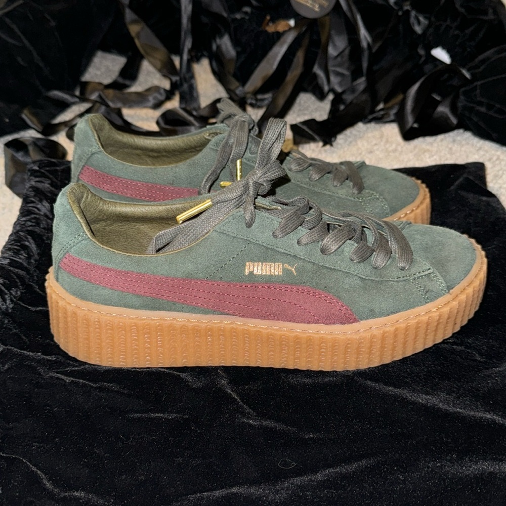 Rihanna Fenty Dark Green/ Burgundy Creepers
